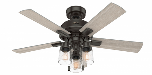 Hunter 44 inch Hartland Noble Bronze Ceiling Fan with LED Light Kit and Pull Chain (4797|50329)