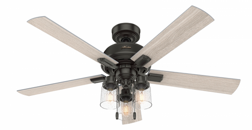 Hunter 52 inch Hartland Noble Bronze Ceiling Fan with LED Light Kit and Pull Chain (4797|50311)