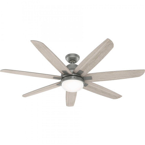 Hunter 60 inch Wilder Matte Silver Ceiling Fan with LED Light Kit and Wall Control (4797|51567)