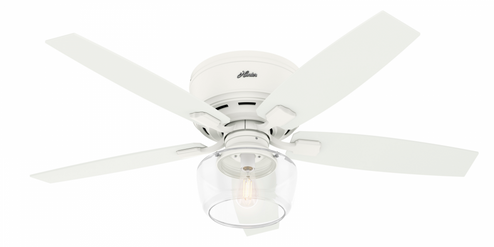 Hunter 52 inch Bennett Matte White Low Profile Ceiling Fan with LED Light Kit and Handheld Remote (4797|50280)