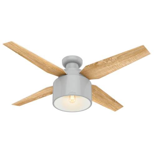 Hunter 52 inch Cranbrook Dove Grey Low Profile Ceiling Fan with LED Light Kit and Handheld Remote (4797|50264)