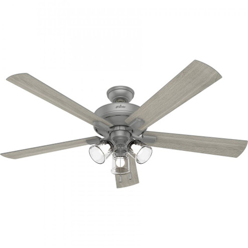 Hunter 60 inch Crestfield Matte Silver Ceiling Fan with LED Light Kit and Pull Chain (4797|51098)
