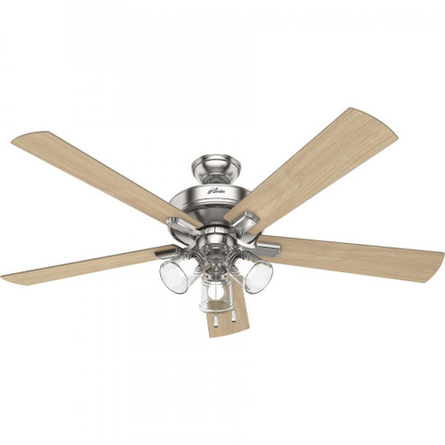 Hunter 60 inch Crestfield Brushed Nickel Ceiling Fan with LED Light Kit and Pull Chain (4797|51097)
