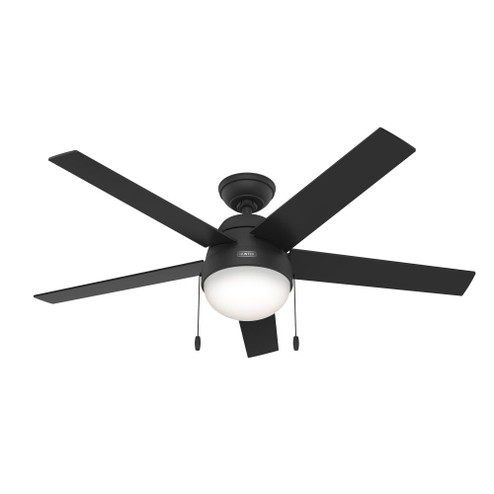 Hunter 52 inch Anslee Matte Black Ceiling Fan with LED Light Kit and Pull Chain (4797|52385)