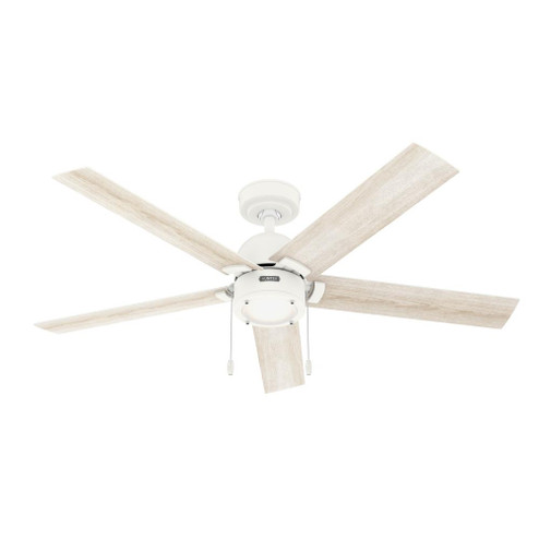 Hunter 52 inch Erling Matte White Ceiling Fan with LED Light Kit and Pull Chain (4797|51761)