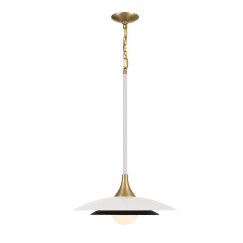 Welsh 1 Light Pendant in White and Black (4304|46441-010)