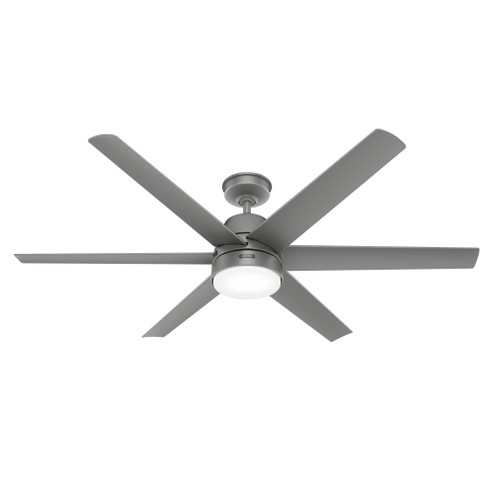 Hunter 60 inch Skysail Matte Silver WeatherMax Indoor / Outdoor Ceiling Fan with LED Light Kit and W (4797|51876)