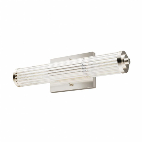 Hunter Holly Grove Brushed Nickel with Clear Glass 2 Light Bathroom Vanity Wall Light Fixture (4797|19943)