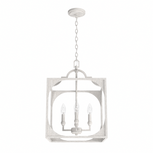 Hunter Highland Hill Distressed White 4 Light Pendant Ceiling Light Fixture (4797|19286)