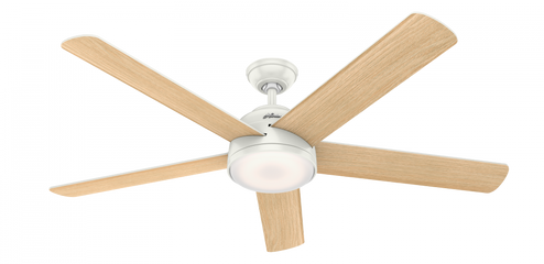Hunter 60 inch Wi-Fi Romulus Fresh White Ceiling Fan with LED Light Kit and Handheld Remote (4797|59484)