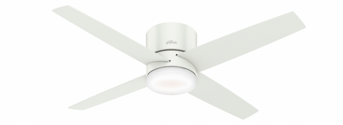 Hunter 54 inch Wi-Fi Advocate Fresh White Low Profile Ceiling Fan with LED Light Kit and Handheld Re (4797|59371)