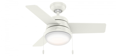 Hunter 36 inch Aker Fresh White Ceiling Fan with LED Light Kit and Pull Chain (4797|59301)