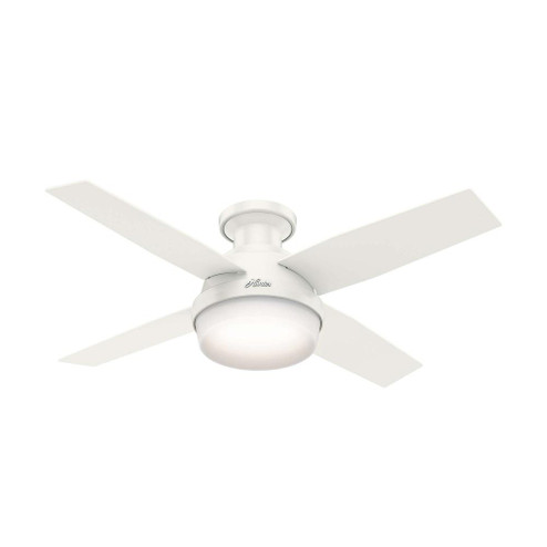 Hunter 44 inch Dempsey Fresh White Low Profile Ceiling Fan with LED Light Kit and Handheld Remote (4797|59244)