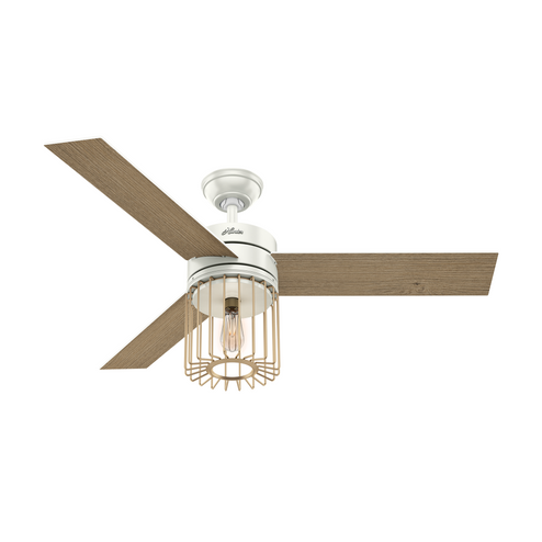 Hunter 52 inch Ronan Fresh White Ceiling Fan with LED Light Kit and Handheld Remote (4797|59238)