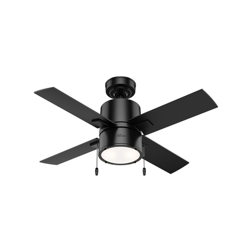 Hunter 42 inch Beck Matte Black Ceiling Fan with LED Light Kit and Pull Chain (4797|53433)