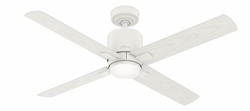 Hunter 52 inch Visalia Matte White Damp Rated Ceiling Fan with LED Light Kit and Handheld Remote (4797|53430)