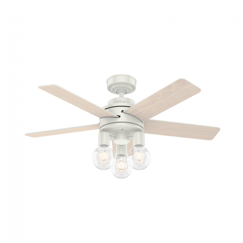 Hunter 44 inch Hardwick Fresh White Ceiling Fan with LED Light Kit and Handheld Remote (4797|51331)