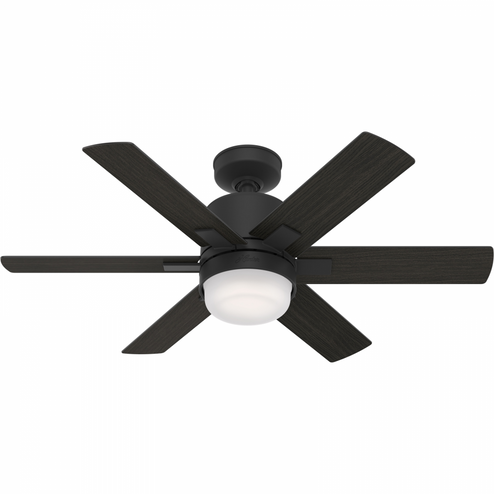 Hunter 44 inch Wi-Fi Radeon Matte Black Ceiling Fan with LED Light Kit and Wall Control (4797|51291)