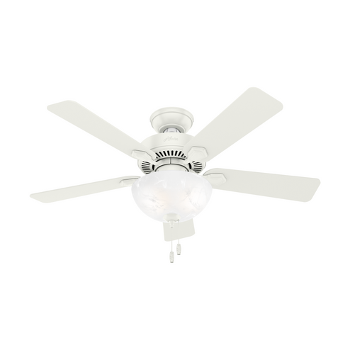 Hunter 44 inch Swanson Fresh White Ceiling Fan with LED Light Kit and Pull Chain (4797|50905)