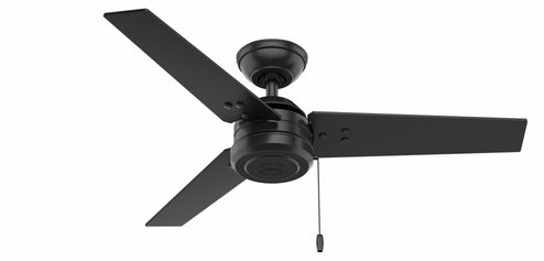 Hunter 44 inch Cassius Matte Black Damp Rated Ceiling Fan and Pull Chain (4797|50260)