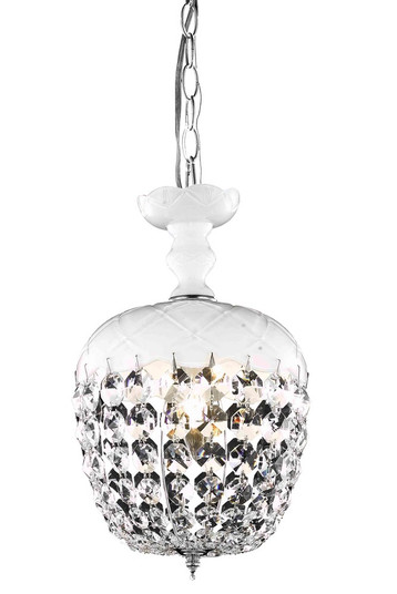 Rococo 1 Light White Pendant Frowhite Royal Cut Crystal (758|V7801D8WH/RC)