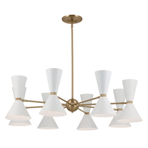 Phix 48.75 Inch 16 Light Chandelier in Champagne Bronze with White (10687|52567CPZWH)