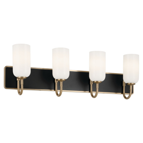 Solia 32 Inch 4 Light Vanity with Opal Glass in Champagne Bronze with Black (10687|55164CPZ)