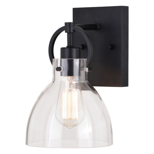 Ogden 1 Light Contemporary Black Bathroom Vanity Fixture Clear Glass (51|W0416)