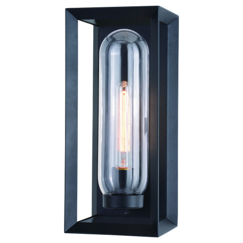 VAXCEL Pullman 15.5 in. H 1-Light Textured Black Transitional Outdoor Wall Sconce made of Durable St (51|T0605)