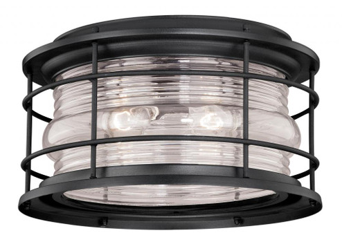 Hyannis 12.63-in Outdoor Flush Mount Ceiling Light Textured Black (51|T0167)