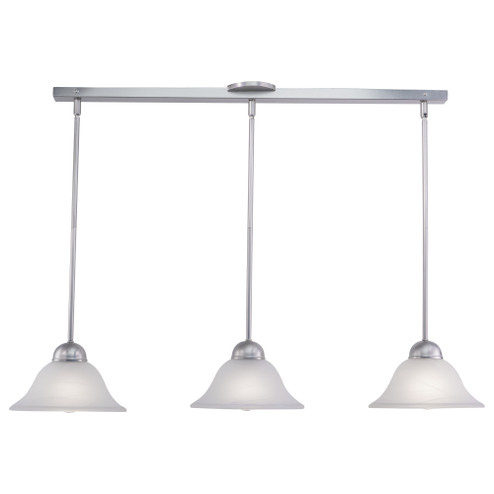 Da Vinci 3L Brushed Nickel Linear Chandelier Island Pendant Light Fixture (51|PD5027BN)
