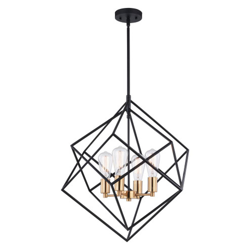 Rad 23.5-in. 4 Light Pendant Black and Natural Brass (51|P0307)