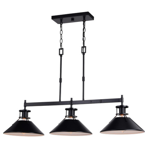 Canton 3 Light Linear Chandelier Black and Matte White (51|H0270)