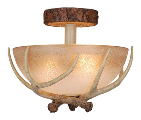 Lodge 16-in Antler Semi Flush Ceiling Light Noachian Stone (51|CF33016NS)