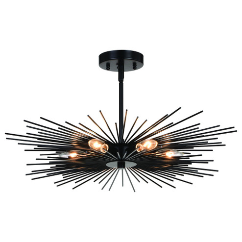 Nikko 24-in W Black Mid-Century Modern Semi Flush Mount Ceiling Light (51|C0256)