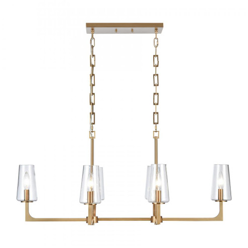Fitzroy 36'' Wide 6-Light Linear Chandelier - Lacquered Brass (91|89977/6)