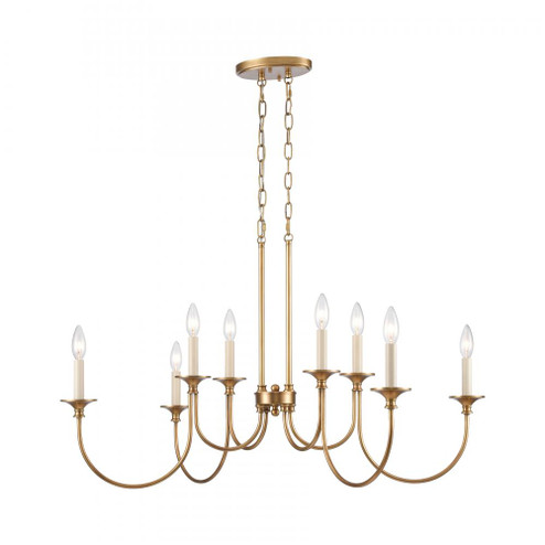 Cecil 34'' Wide 8-Light Linear Chandelier - Natural Brass (91|89727/8)