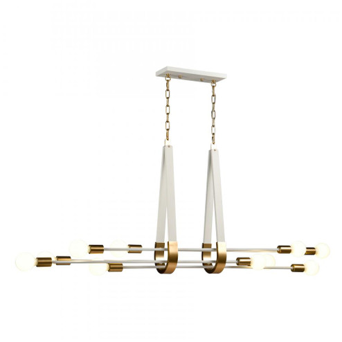 Sabine 58'' Wide 10-Light Linear Chandelier - Textured White with Brushed Gold (91|69316/10)