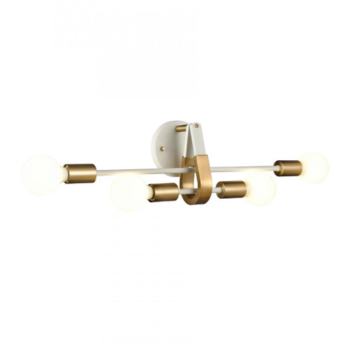 Sabine 24'' Wide 4-Light Vanity Light - Textured White with Brushed Gold (91|69313/4)