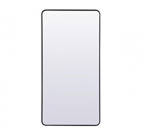 Soft Corner Metal Rectangle Full Length Mirror 30x60 Inch in Black (758|MR80FL3060BK)