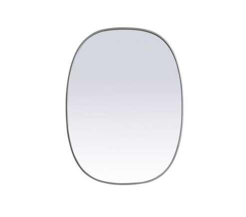 Metal Frame Oval Mirror 30x40 Inch in Silver (758|MR2B3040SIL)