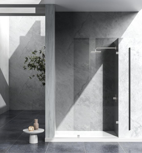 Fixed frameless shower door 35 x 78 Brushed Nickel (758|SD155-3578BNK)