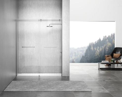 Frameless shower door 60 x 76 Brushed Nickel (758|SD202-6076BNK)