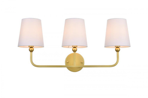 Colson 3 light Brass and Clear Bath Sconce (758|LD7322W26BRA)