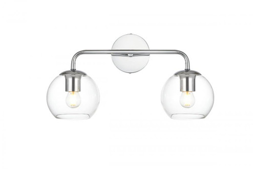 Genesis 2 light Chrome and Clear Bath Sconce (758|LD7321W19CH)