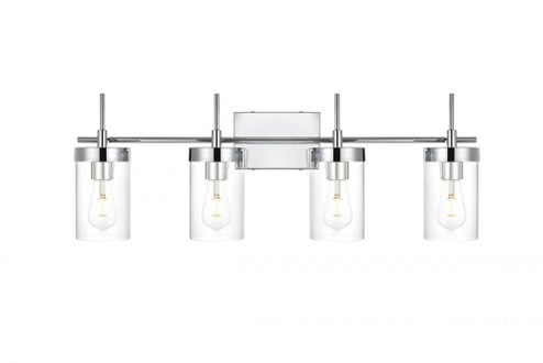 Benny 4 light Chrome and Clear Bath Sconce (758|LD7319W32CH)