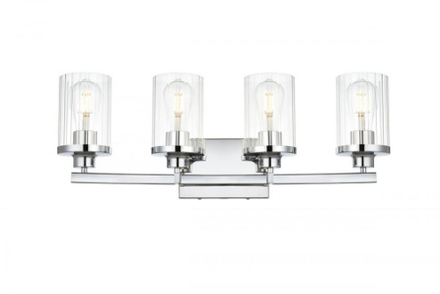 Saanvi 4 light Chrome and Clear Bath Sconce (758|LD7316W25CH)