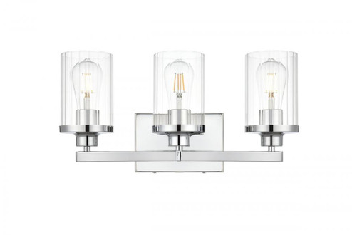 Saanvi 3 light Chrome and Clear Bath Sconce (758|LD7316W18CH)