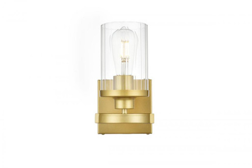 Saanvi 1 light Brass and Clear Bath Sconce (758|LD7316W5BRA)