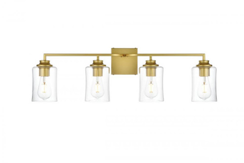 Ronnie 4 light Brass and Clear Bath Sconce (758|LD7314W32BRA)
